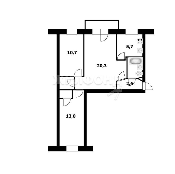 
   Продам 3-комнатную, 57.6 м², Вертковская ул, 6

. Фото 1.