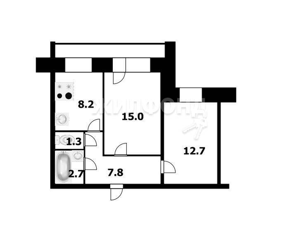 
   Продам 2-комнатную, 50.8 м², Колхидская ул, 7

. Фото 12.