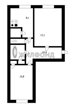 
  Продается 2-комн. квартира, 56.2 м², Серебренниковская ул, д. 4
. Фото 3.