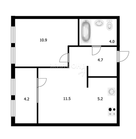 
   Продам 2-комнатную, 40.5 м², 3-й микрорайон, 2

. Фото 11.