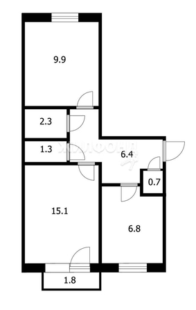 
   Продам 2-комнатную, 42.5 м², Лунная ул, 9

. Фото 16.