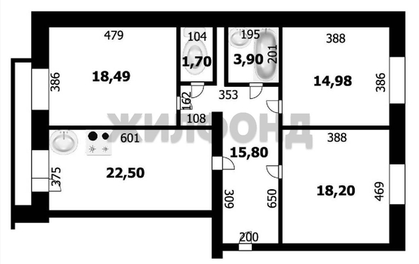 
   Продам 3-комнатную, 95.6 м², Калинина ул, 20

. Фото 11.