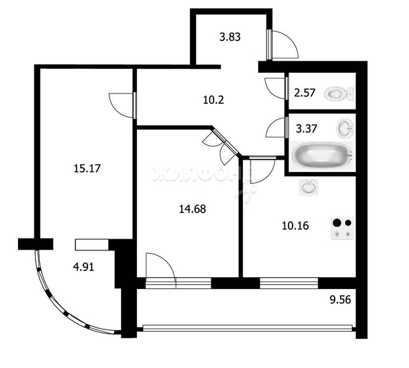 
   Продам 2-комнатную, 66.2 м², 2-й (4 мкр.) кв-л, 232

. Фото 20.