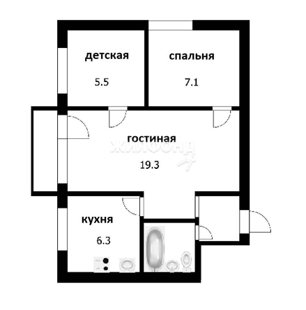 
   Продам 2-комнатную, 40.3 м², Космическая ул, 8

. Фото 31.