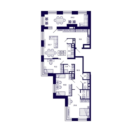 
   Продам 4-комнатную, 127 м², Citatum (Цитатум)

. Фото 1.