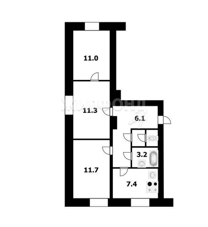 
   Продам 3-комнатную, 55 м², Бурденко ул, 27

. Фото 13.