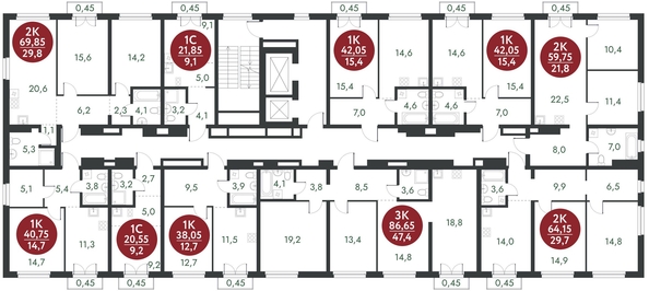 
   Продам 1-комнатную, 42.05 м², Скандинавские кварталы, дом 1

. Фото 1.