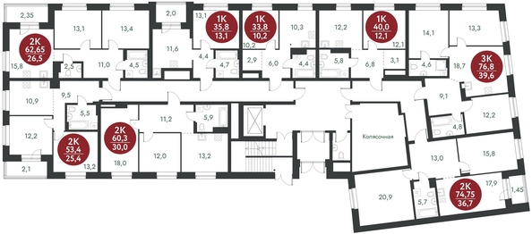 
   Продам 2-комнатную, 74.75 м², Скандинавские кварталы, дом 1

. Фото 1.