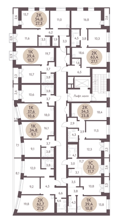 
   Продам 2-комнатную, 54.5 м², Зеленый город, дом 1

. Фото 1.