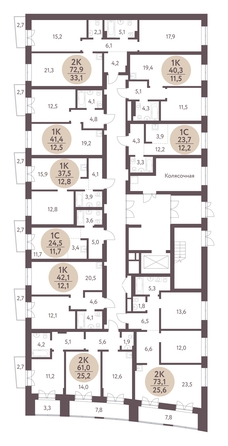 
   Продам 2-комнатную, 73.1 м², Зеленый город, дом 1

. Фото 1.