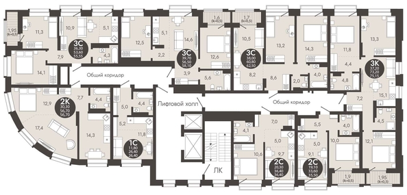 
   Продам 3-комнатную, 55.55 м², Флагман Холл

. Фото 1.