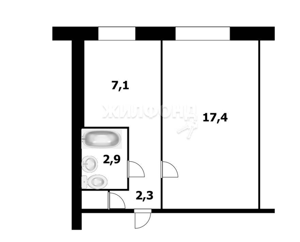 
   Продам 1-комнатную, 30.2 м², Есенина ул, 21

. Фото 9.