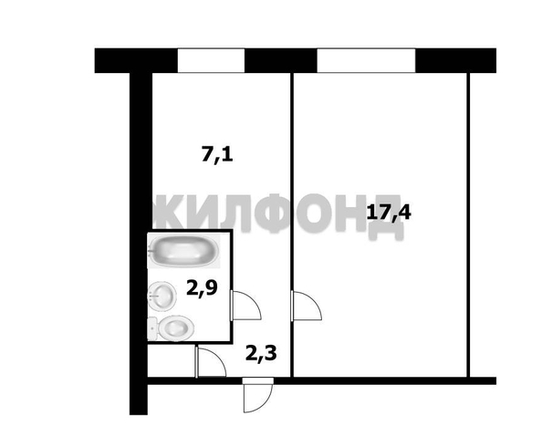 
   Продам 1-комнатную, 30.2 м², Есенина ул, 21

. Фото 10.
