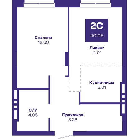
  Продается 2-комн. квартира, 40.95 м², ЖК Базилик, дом 2
. Фото 3.