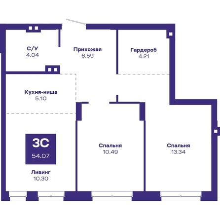 
   Продам 3-комнатную, 54.07 м², Базилик, дом 2

. Фото 1.