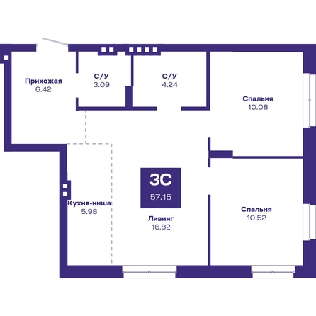 
   Продам 3-комнатную, 57.15 м², Базилик, дом 2

. Фото 1.