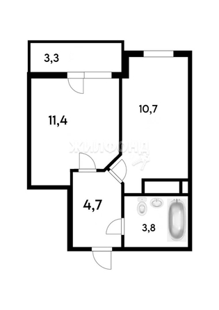 
   Продам 1-комнатную, 30.5 м², Бородина ул, 54

. Фото 6.