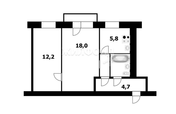 
   Продам 2-комнатную, 45.3 м², Кузьмы Минина ул, 13г

. Фото 2.