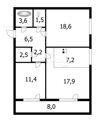 
   Продам 2-комнатную, 71.4 м², Татьяны Снежиной ул, 35

. Фото 4.