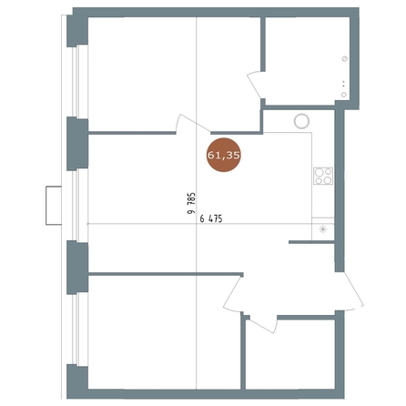 
   Продам 3-комнатную, 61.35 м², 19/56 Кварталы Телецентра, сек 3

. Фото 1.