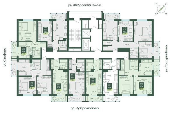 
   Продам 2-комнатную, 56.59 м², Мичурин

. Фото 1.