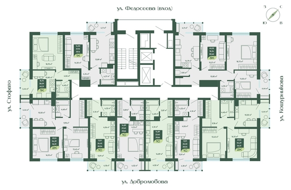 
   Продам 2-комнатную, 56.51 м², Мичурин

. Фото 1.