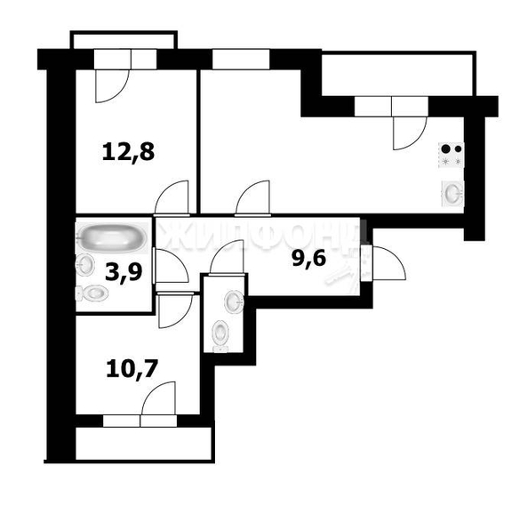 
   Продам 3-комнатную, 64.7 м², Василия Клевцова ул, 1

. Фото 1.