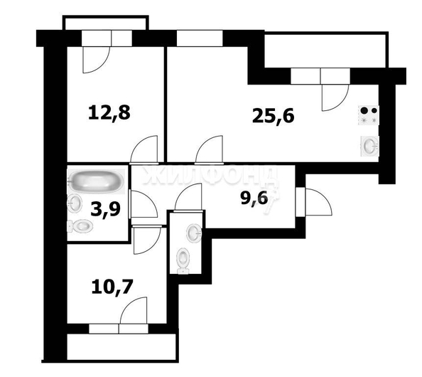 
   Продам 3-комнатную, 64.7 м², Василия Клевцова ул, 1

. Фото 20.