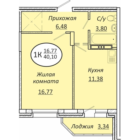 
   Продам 1-комнатную, 40.1 м², Пролетарский

. Фото 3.