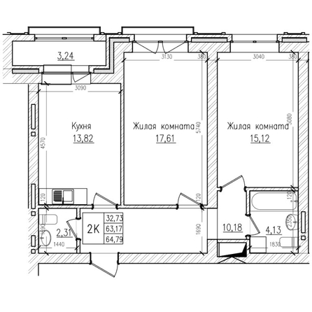 
   Продам 2-комнатную, 64 м², Красный пр-кт, 222/3

. Фото 3.