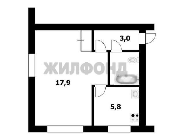 
   Продам 1-комнатную, 30.2 м², М.Горького ул, 10

. Фото 16.