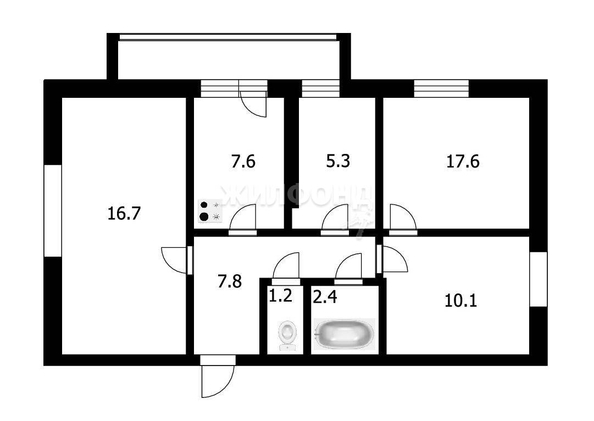 
   Продам 3-комнатную, 63.7 м², Рабочая ул, 10

. Фото 9.