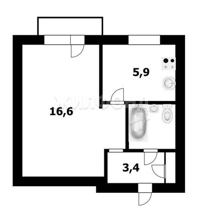 
   Продам 1-комнатную, 29.3 м², Зорге ул, 243

. Фото 2.