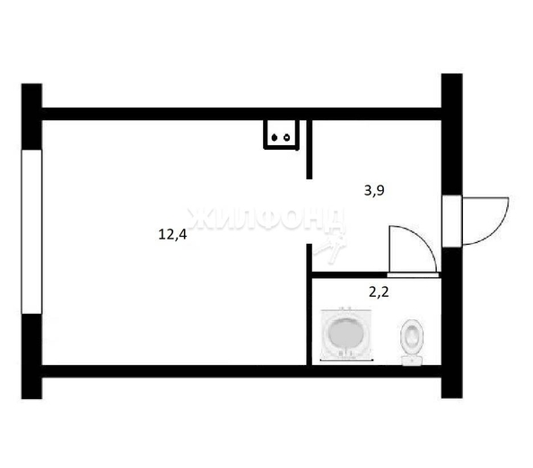 
   Продам студию, 18.5 м², Зорге ул, 44

. Фото 2.