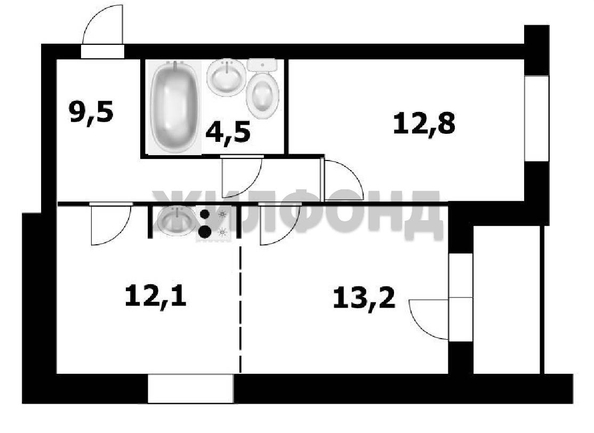 
  Продается 2-комн. квартира, 45.6 м², ЖК Akadem Klubb, дом 4
. Фото 12.