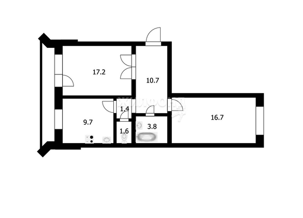 
   Продам 2-комнатную, 61.1 м², Обская ул, 50/2

. Фото 19.