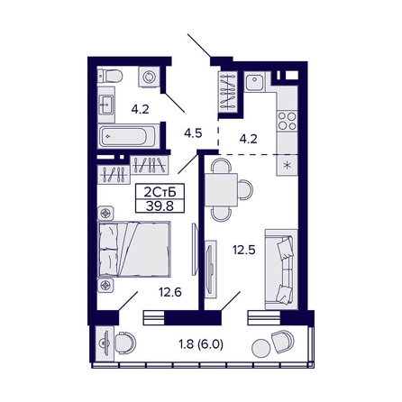 
   Продам 2-комнатную, 39.8 м², Фрунзе ул, 220

. Фото 1.