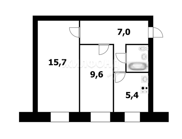 
   Продам 2-комнатную, 47 м², Рабочая ул, 12

. Фото 6.