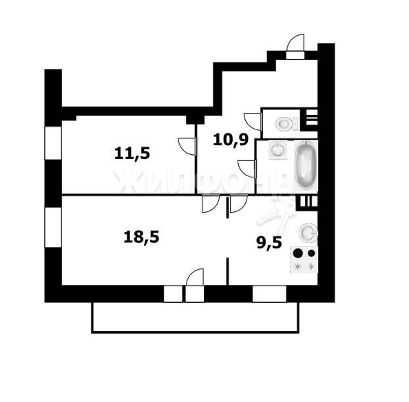 
   Продам 2-комнатную, 55.6 м², Галущака ул, 15

. Фото 2.