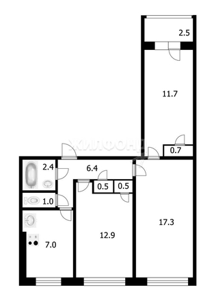 
   Продам 3-комнатную, 60.6 м², Зорге ул, 76

. Фото 16.