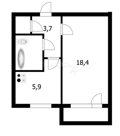 
   Продам 1-комнатную, 31.7 м², Дачная ул, 19

. Фото 16.