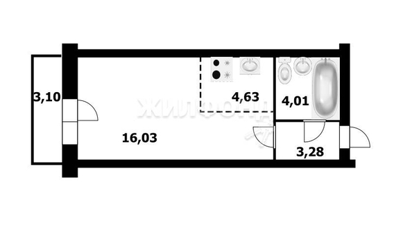 
   Продам студию, 27.95 м², Немировича-Данченко ул, 16/3

. Фото 1.