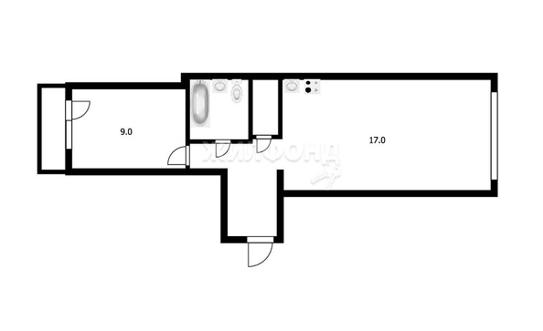 
   Продам 2-комнатную, 31.9 м², Троллейная ул, 22

. Фото 12.