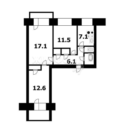 
   Продам 3-комнатную, 60 м², Московская ул, 165

. Фото 12.