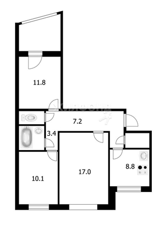 
   Продам 3-комнатную, 65.7 м², 2-й (4 мкр.) кв-л, 220

. Фото 1.