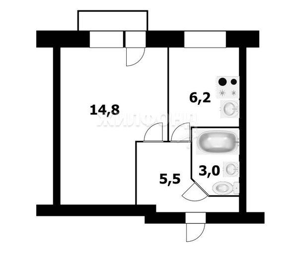 
   Продам 1-комнатную, 29.5 м², Киевская ул, 15

. Фото 13.