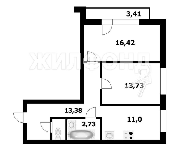 
   Продам 2-комнатную, 58.84 м², Есенина ул, 12/1

. Фото 15.