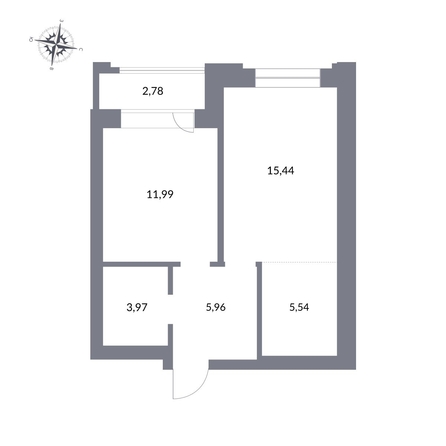 
   Продам 2-комнатную, 42.9 м², Державина ул, 50

. Фото 1.