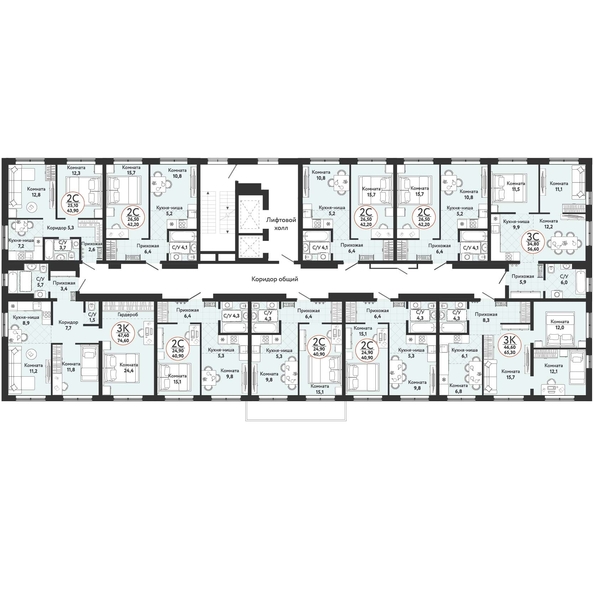 
   Продам 3-комнатную, 56.6 м², Одоевский, дом 1

. Фото 1.