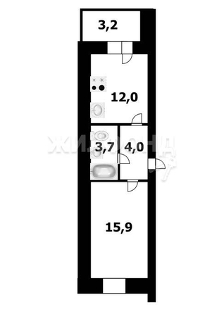 
   Продам студию, 35.6 м², Петухова ул, 148

. Фото 13.